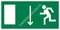 Изображение эвакуационного знака E 10   Указатель двери эвакуационного выхода (левосторонний) ГОСТ Р 12.4.026-2015