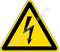 Изображение предупреждающего знака  W 08 Опасность поражения электрическим током ГОСТ Р 12.4.026-2015