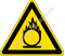 Изображение предупреждающего знака  W 11 Пожароопасно. Окислитель ГОСТ Р 12.4.026-2015