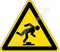 Изображение предупреждающего знака  W 14 Осторожно. Малозаметное препятствие ГОСТ Р 12.4.026-2015