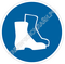 Изображение предписывающего знака M 05  Работать в защитной обуви ГОСТ Р 12.4.026-2015