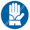 Изображение предписывающего знака M 30 Работать в диэлектрических перчатках ГОСТ Р 12.4.026-2015
