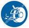 Изображение предписывающего знака M 39 Соблюдайте меры безопасности при работе с электрическим наждаком ГОСТ Р 12.4.026-2015