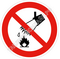 Изображение запрещающего знака Р 04 Запрещается тушить водой ГОСТ Р 12.4.026-2015