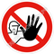 Изображение запрещающего знака Р 06 Доступ посторонним запрещен ГОСТ Р 12.4.026-2015